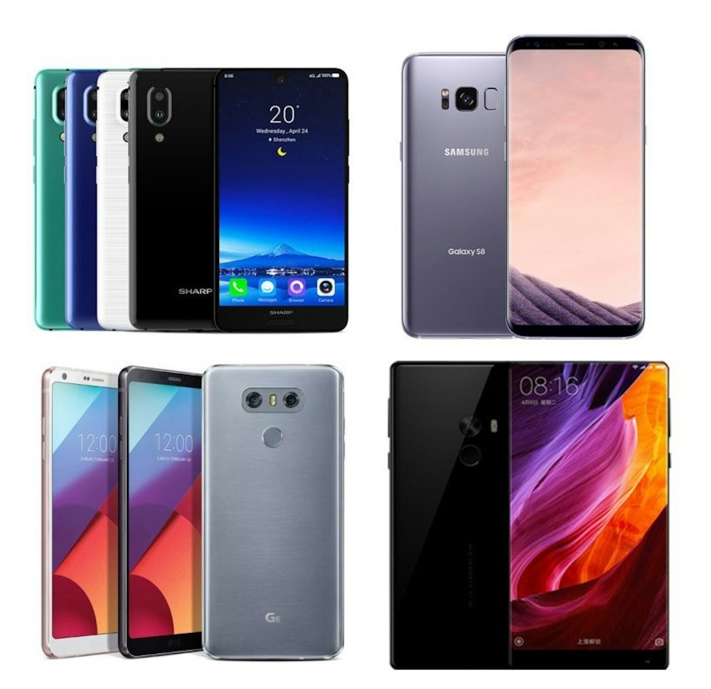 是Sharp AQUOS S2 來了！全面屏手機 (高屏佔比) 規格比較表（包含 S8/S8+, G6, 小米 MIX）這篇文章的首圖