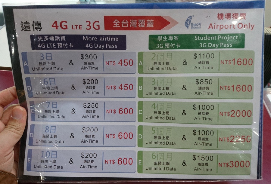 是【台北】5 個在桃園國際機場購買 4G 上網卡必需留意的要素（2016 更新）這篇文章的首圖