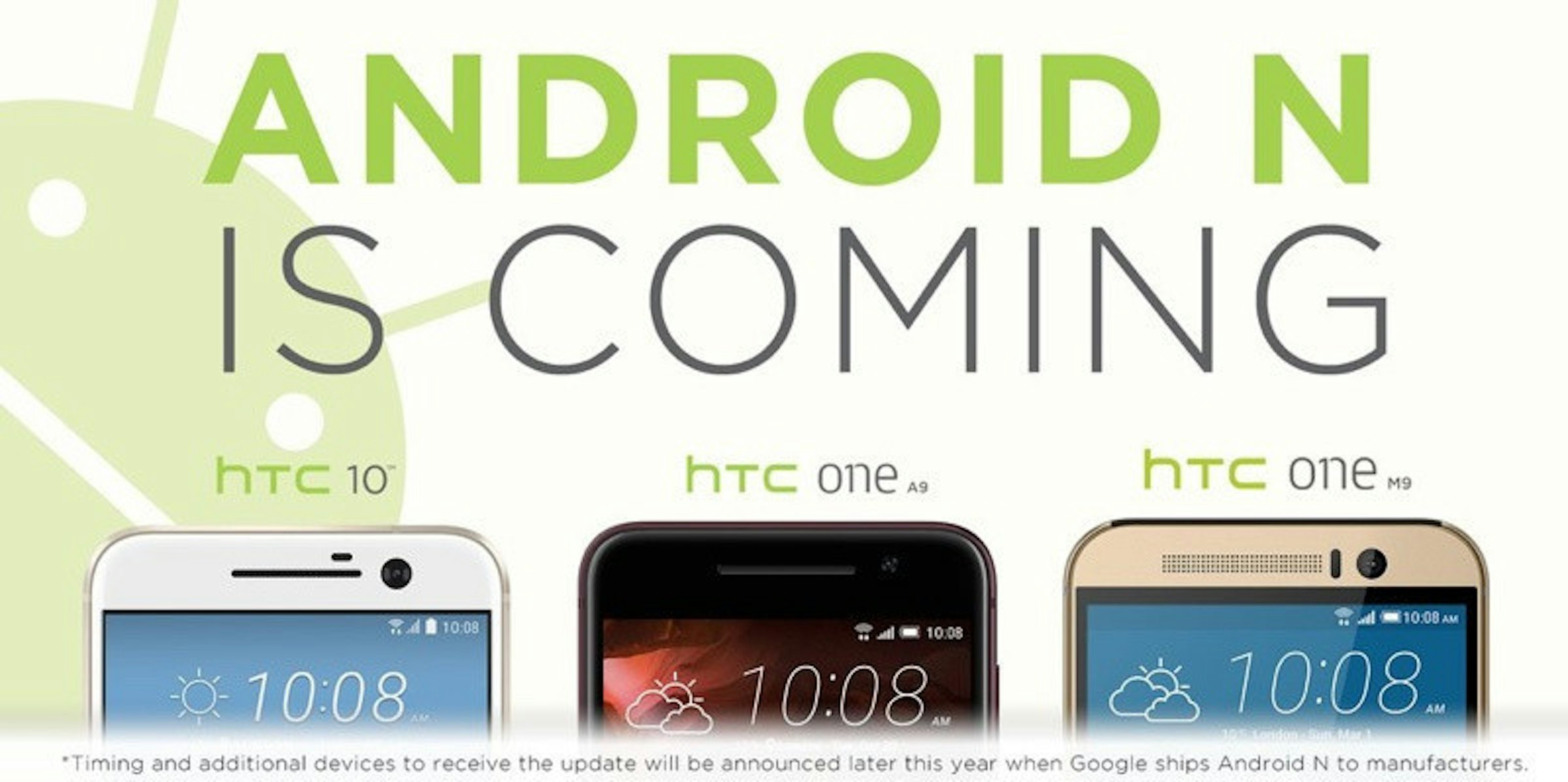 是HTC證實延後提供HTC 10等機種升級Android 7.0時程這篇文章的首圖