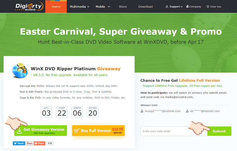WinX DVD Ripper Platinum 限時免費序號 License