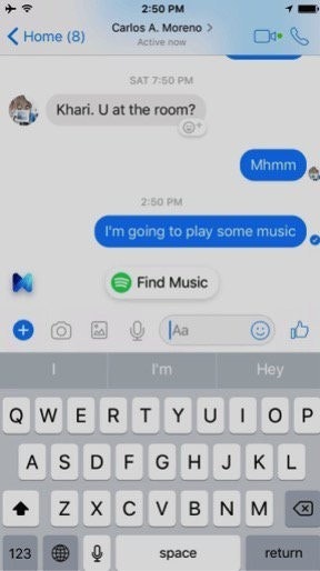 是Facebook Messenger 聊天訊息支持推送Spotify 服務的第3張圖