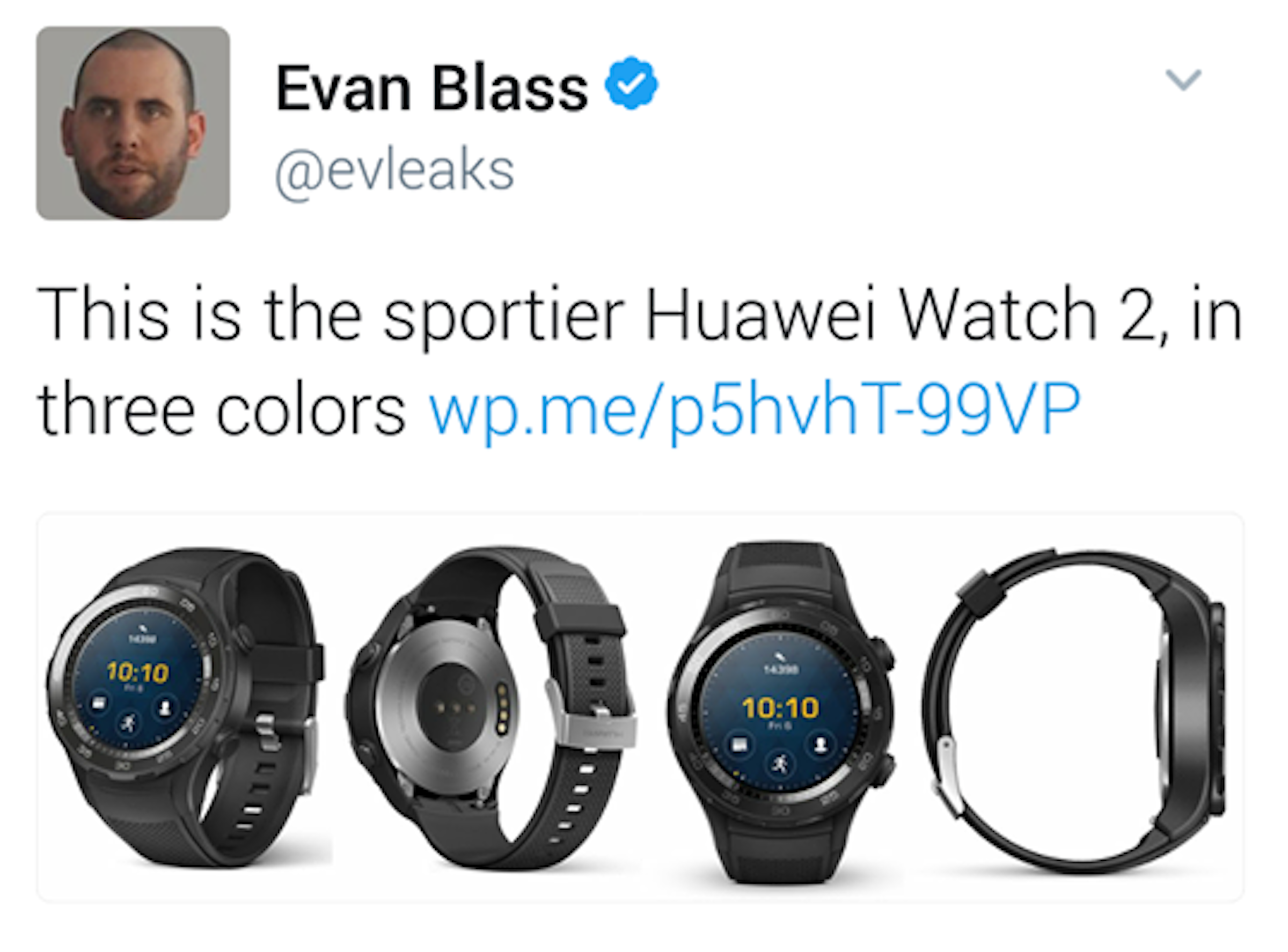 是MWC上見！全新Huawei Watch 2高清圖首曝：主打運動風格！這篇文章的首圖