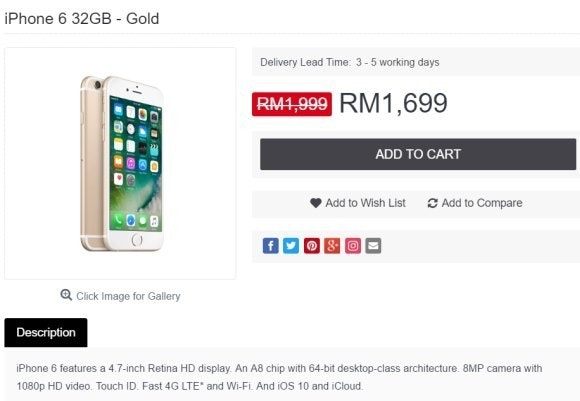是大馬Switch、Machines大減價：32GB iPhone 6現在只賣RM1,699！這篇文章的首圖