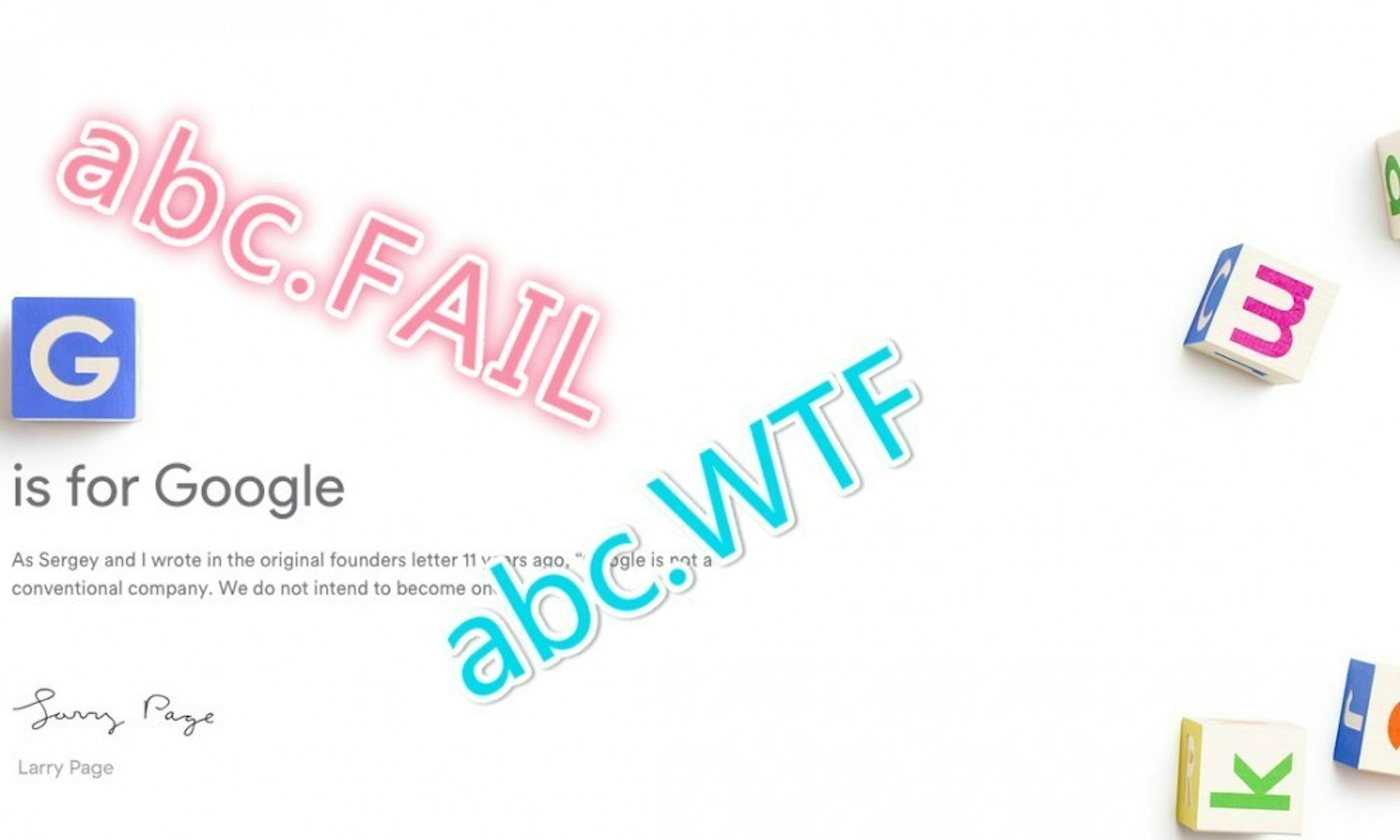 是Google母公司域名abc.xyz遭到對手回應WTF和Fail！究竟是誰那麼無禮？這篇文章的首圖