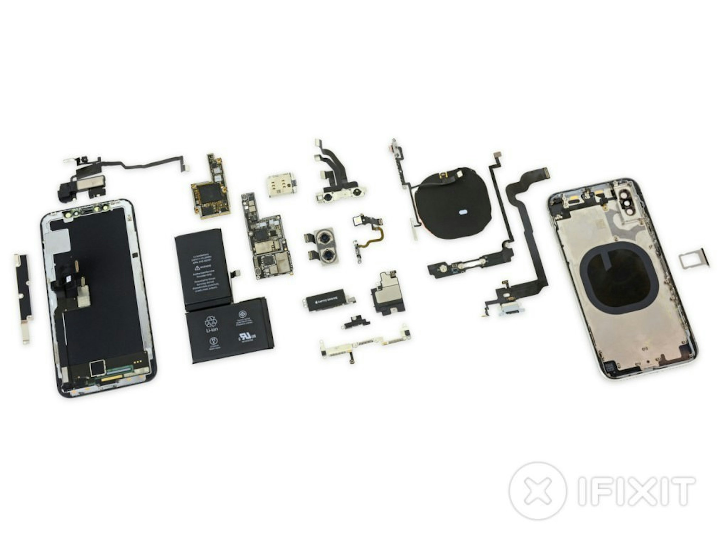 是iPhone X實際拆解 小巧機身內採用堆疊主機板與拆成兩塊的電池模組這篇文章的首圖