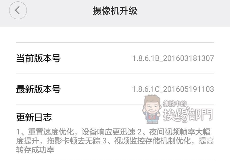 是注意!小蟻智慧網路攝影機 1.8.6.1C 加入版本檢查機制更新後將無法降回舊版韌體破解區域限制!的第3張圖