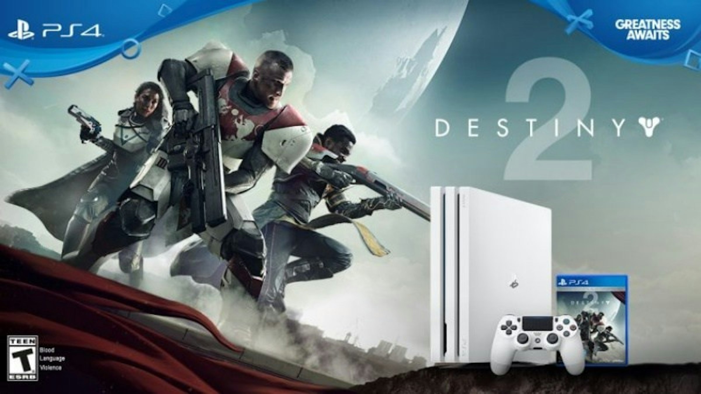 是PlayStation 4 Pro確定推出冰河白款配色 但僅先與《Destiny 2》同捆銷售這篇文章的首圖