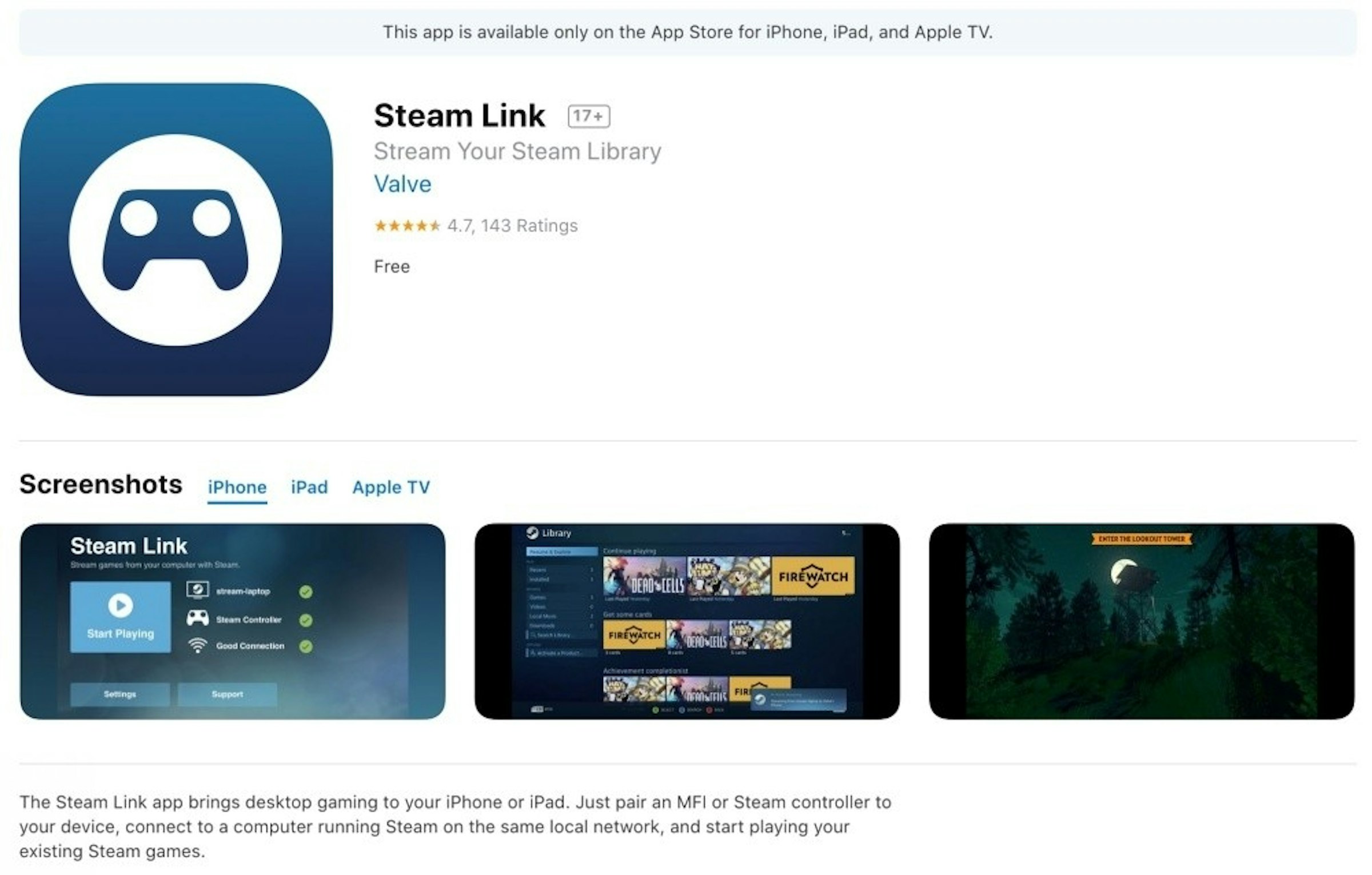 是拿掉內建購買機制後，Steam Link終於獲准在App Store上架這篇文章的首圖