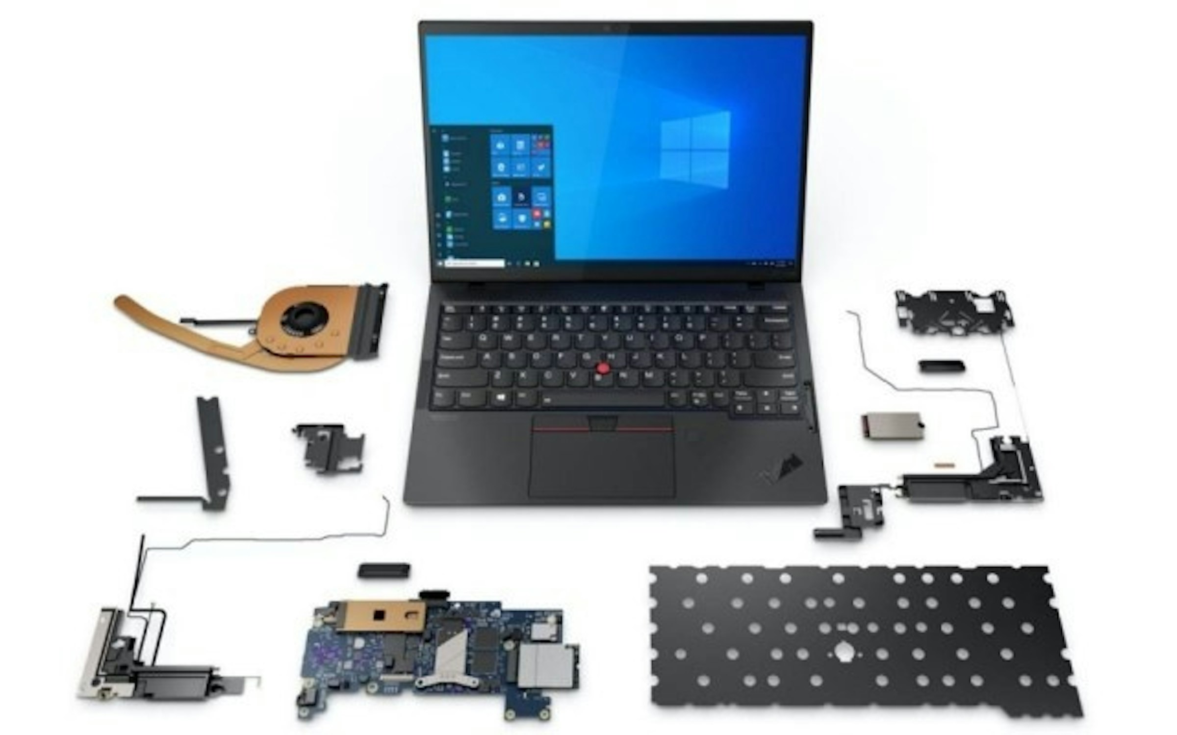 照片中跟微軟公司有關，包含了聯想ThinkPad、聯想ThinkPad X1 Yoga、聯想、電腦、計算機鍵盤