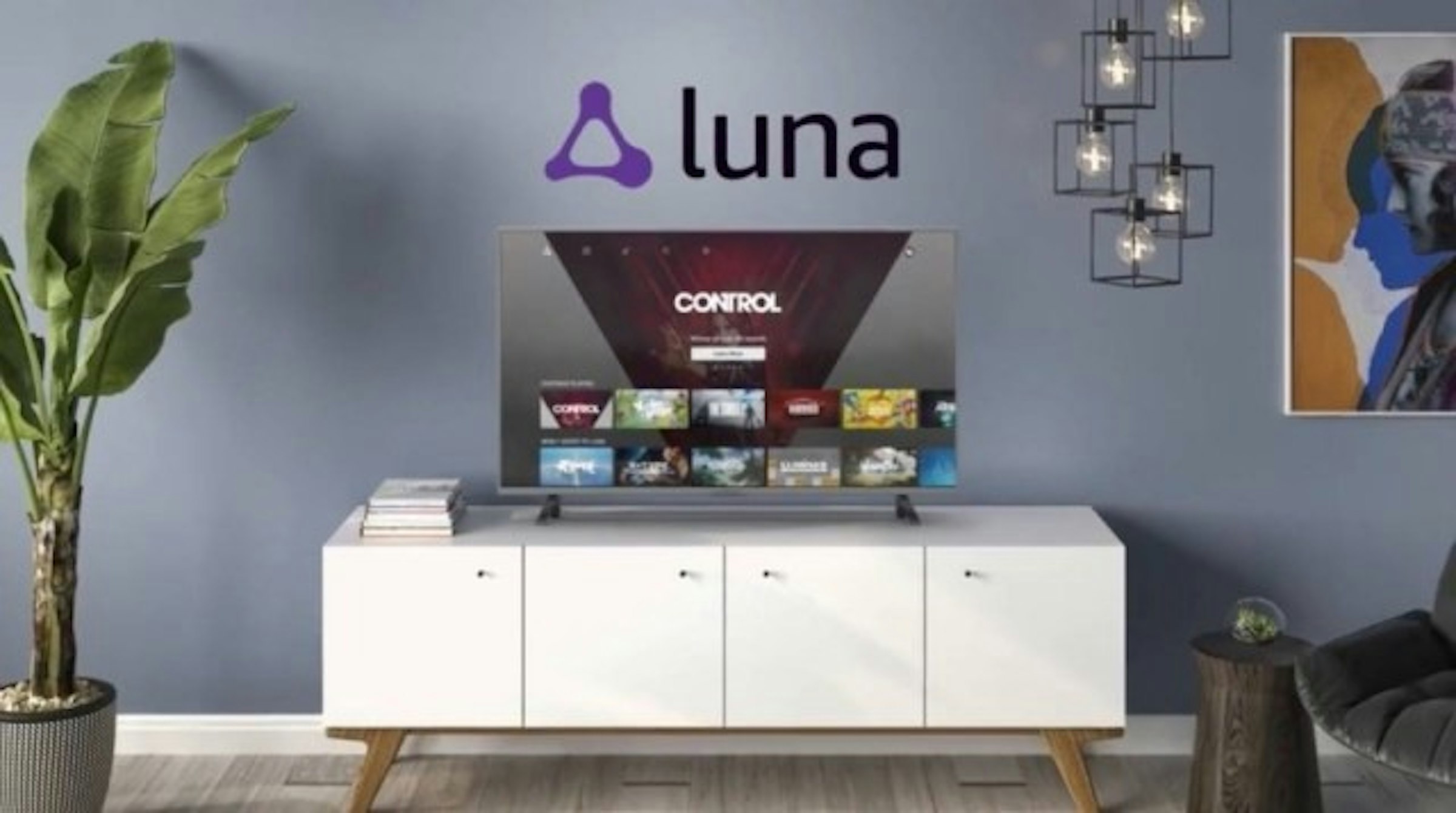 照片中提到了A luna、CONTROL、ARMR，包含了多媒體、雲遊戲、雲計算、亞馬遜網絡服務、育碧