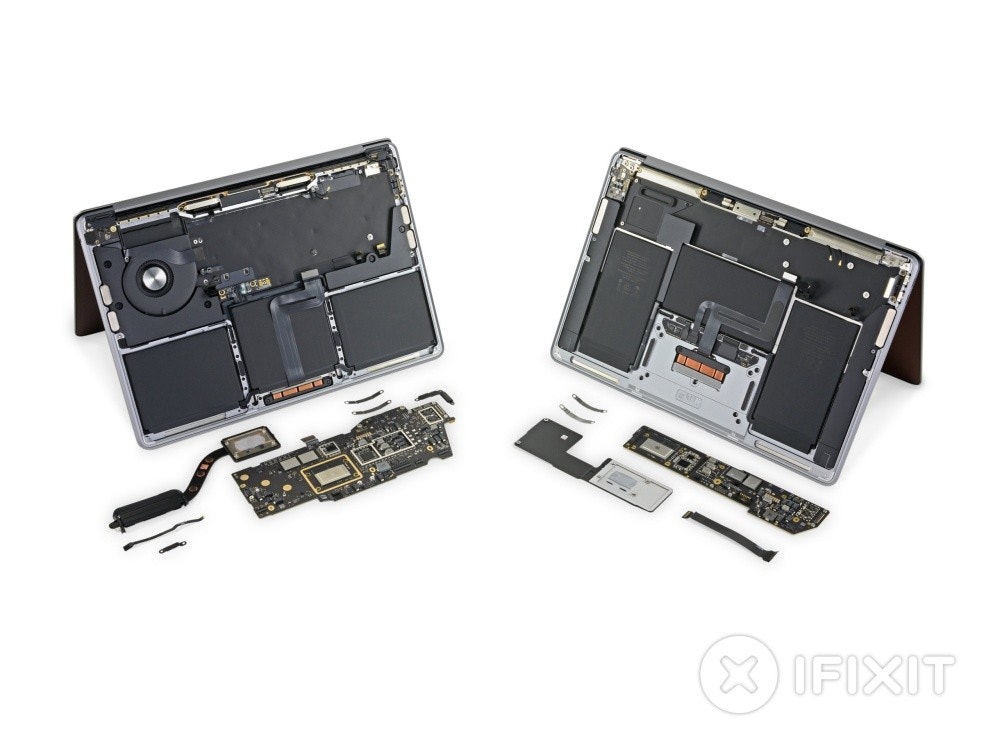 照片中提到了8) IFIXIT，跟我修理它有關，包含了MacBook Air、MacBook Air、MacBook Pro 13英寸、蘋果、蘋果移動應用處理器