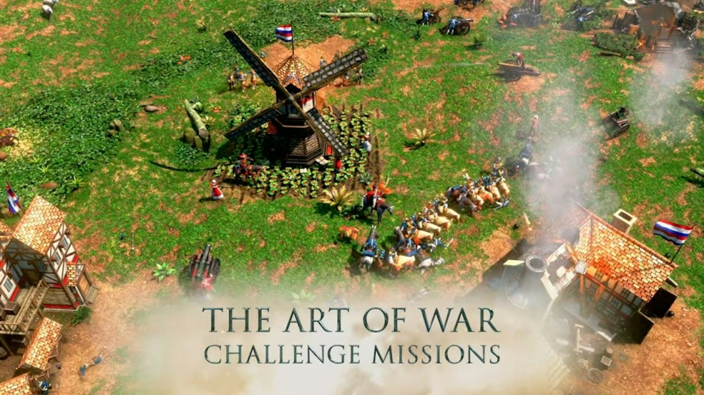 照片中提到了THE ART OF WAR、CHALLENGE MISSIONS，包含了遊戲、帝國時代III、Gamescom、Xbox遊戲工作室、實時策略