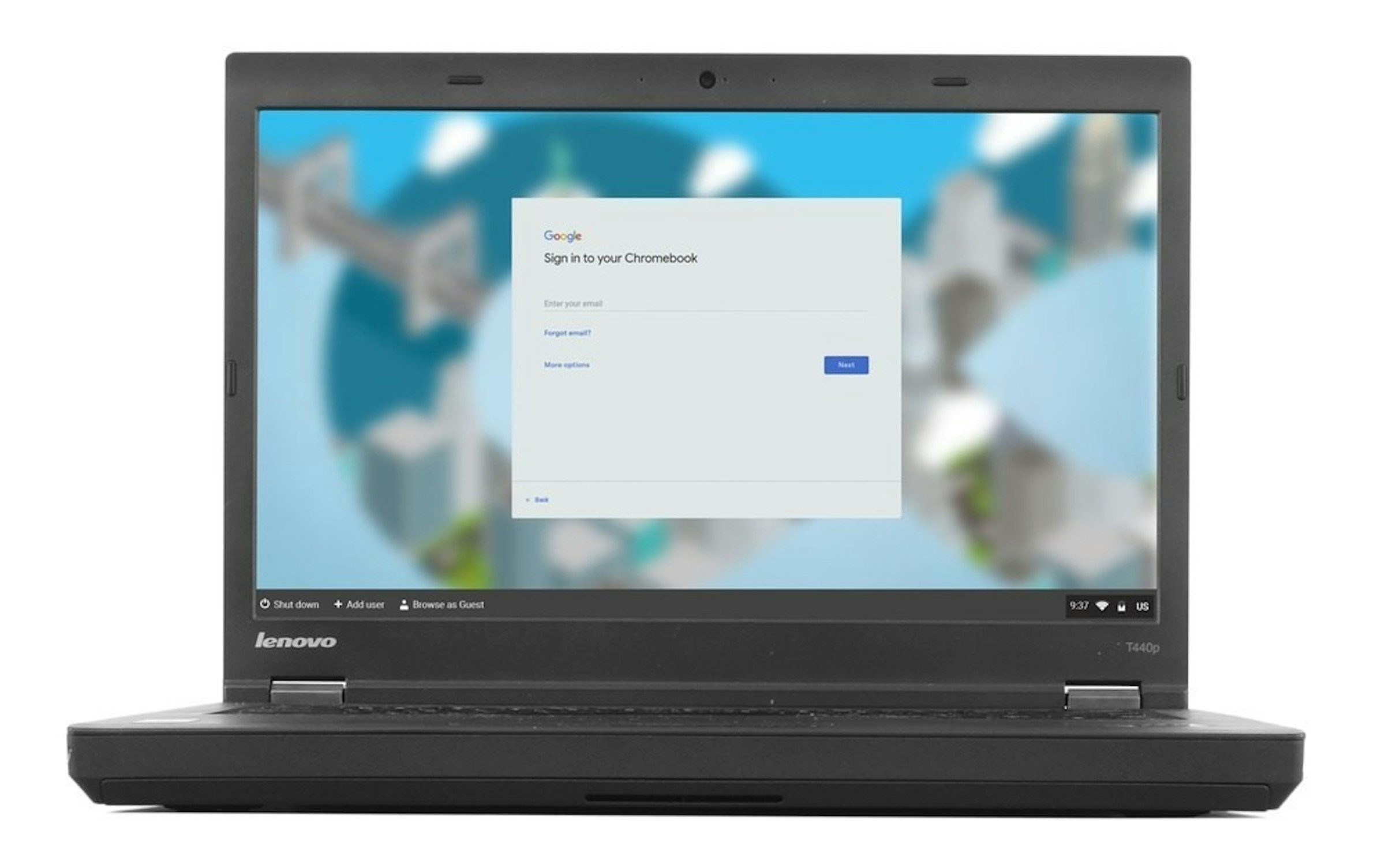 照片中提到了Google、Sign in to your Chromebook、Enter your emal，包含了雲端操作系統、Chromebook、Neverware、Chrome OS、電腦