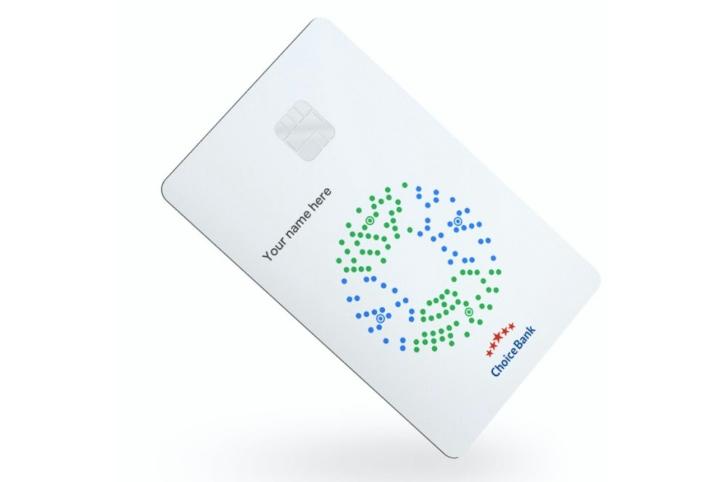 照片中提到了Your name here、*****、Choice Bank，跟勳章有關，包含了電子配件、信用卡、銀行、蘋果卡、電子配件