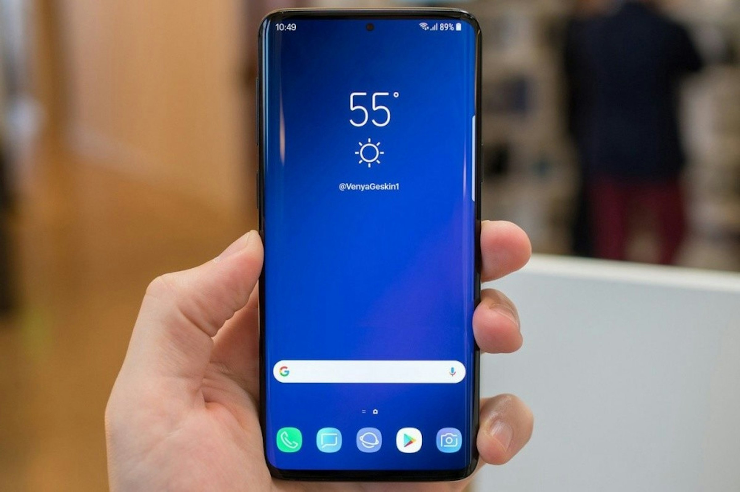 照片中提到了10:49、Sl 89%、55，包含了巴基斯坦 s9 mini 價格、三星Galaxy S9、三星Galaxy S8、三星Galaxy S10 +、三星Galaxy Note 9