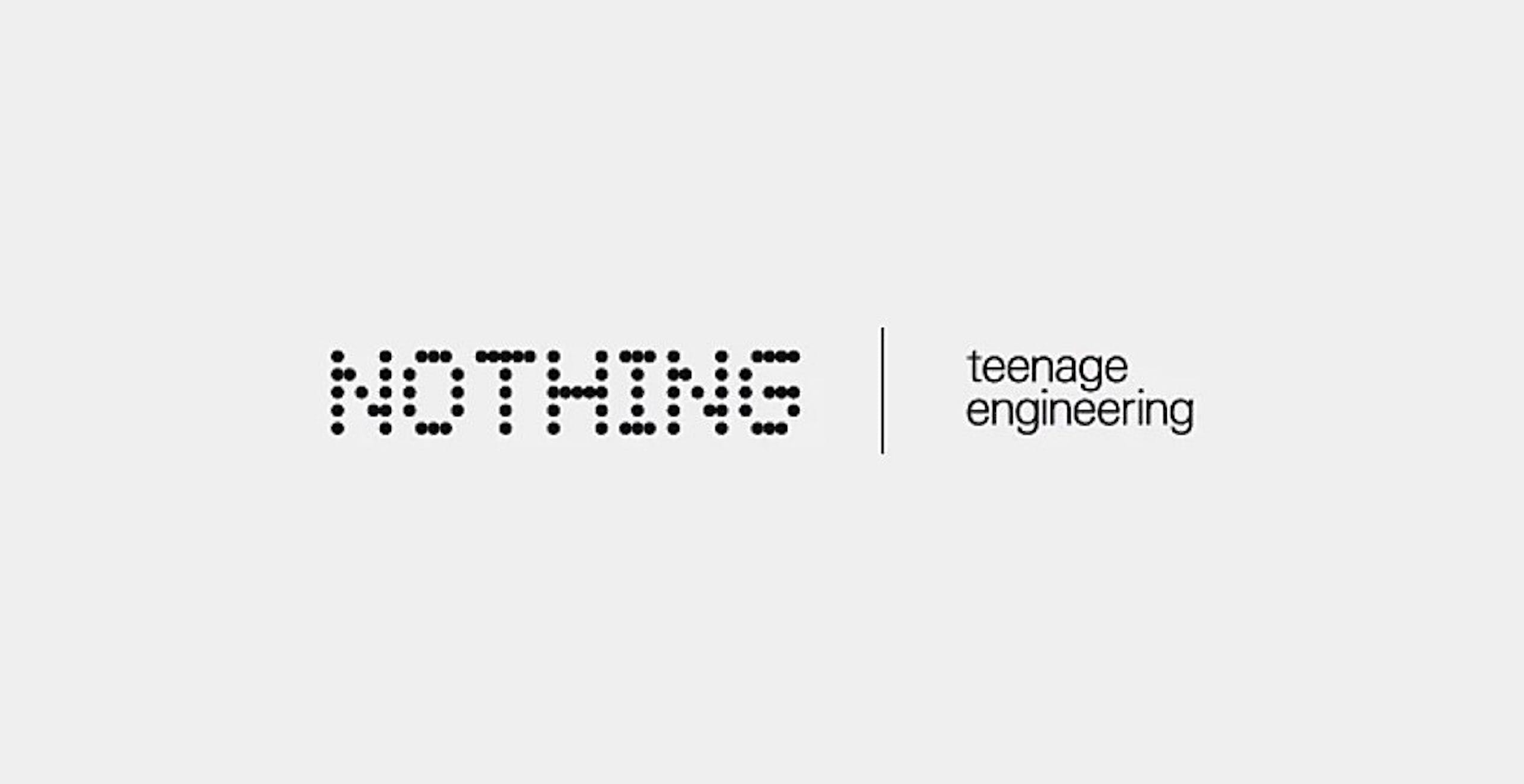 照片中提到了NOTHING、teenage、engineering，跟保時捷、技術膠有關，包含了設計、商標、設計、圖形、產品設計