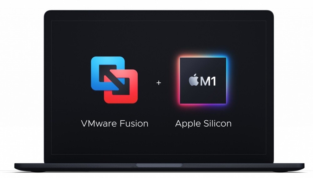 照片中提到了CM1、VMware Fusion、Apple Silicon，跟的MacBook、蘋果公司。有關，包含了顯示裝置、VMware融合、虛擬機、的VMware、微軟公司