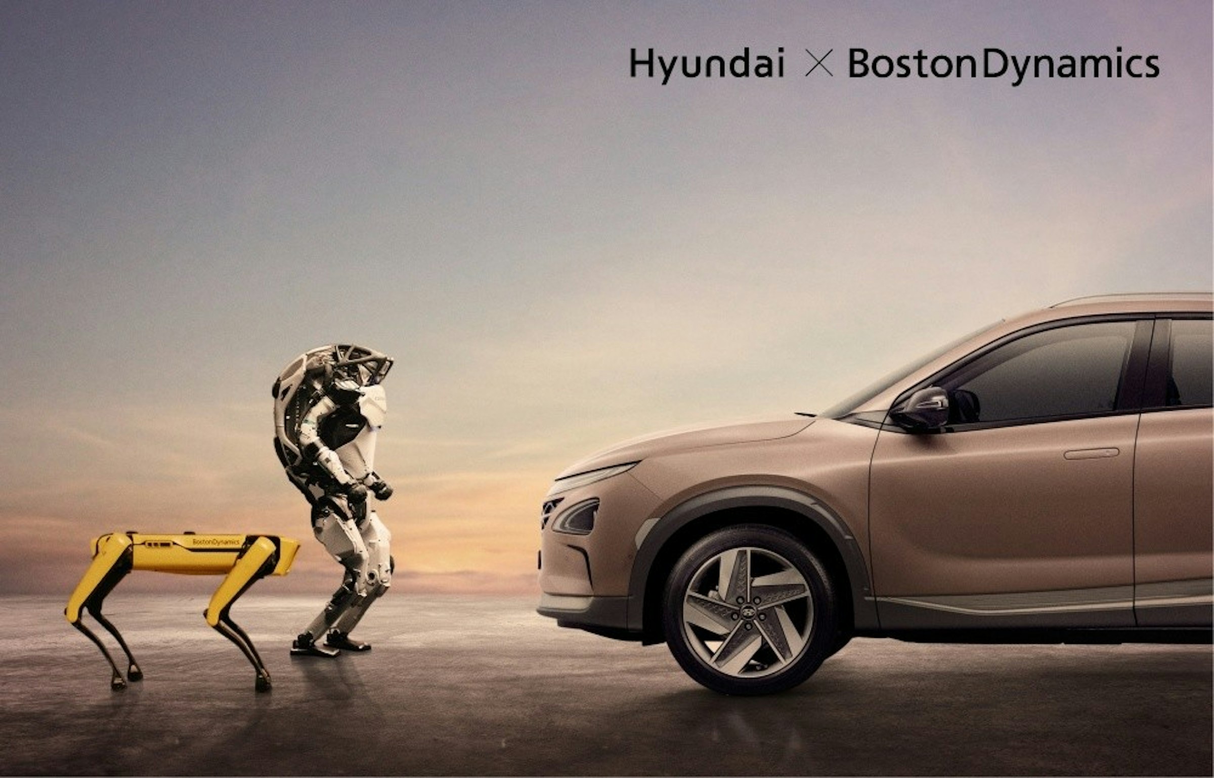 照片中提到了Hyundai X Boston Dynamics，跟宇舶有關，包含了波士頓動力、波士頓動力、機器人技術、機器人、現代汽車公司