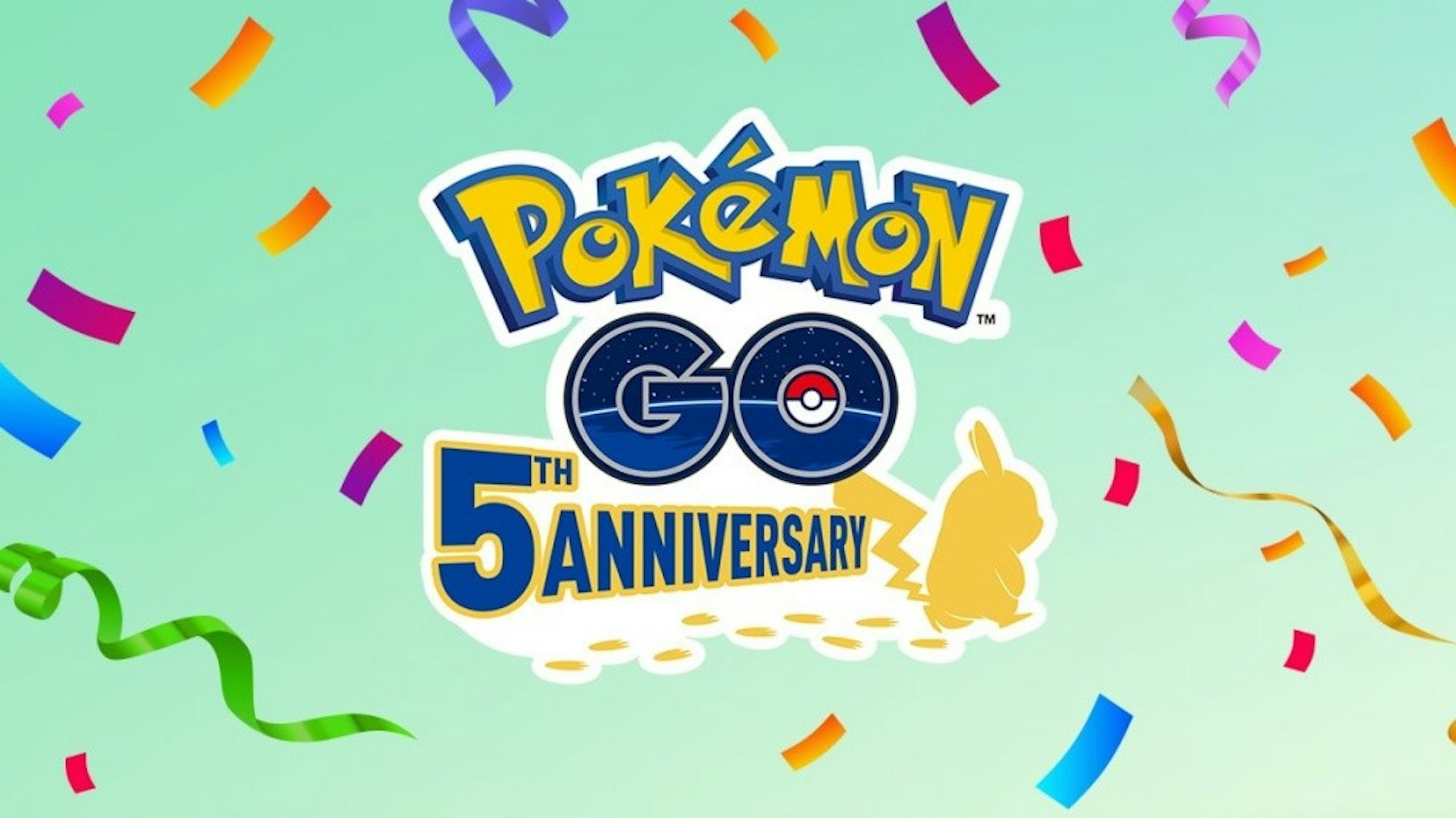 照片中提到了GO、5ANNIVERSAT、TM，跟任天堂有關，包含了口袋妖怪去 lugia、神奇寶貝GO、神奇寶貝之家、盧吉亞、Niantic