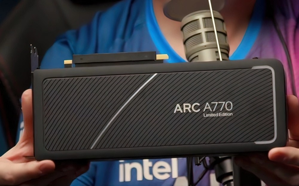 照片中提到了ARC A770、Limited Edition、intel，跟阿卡姆有關，包含了音響器材、顯示卡、英特爾、圖形處理單元、多媒體
