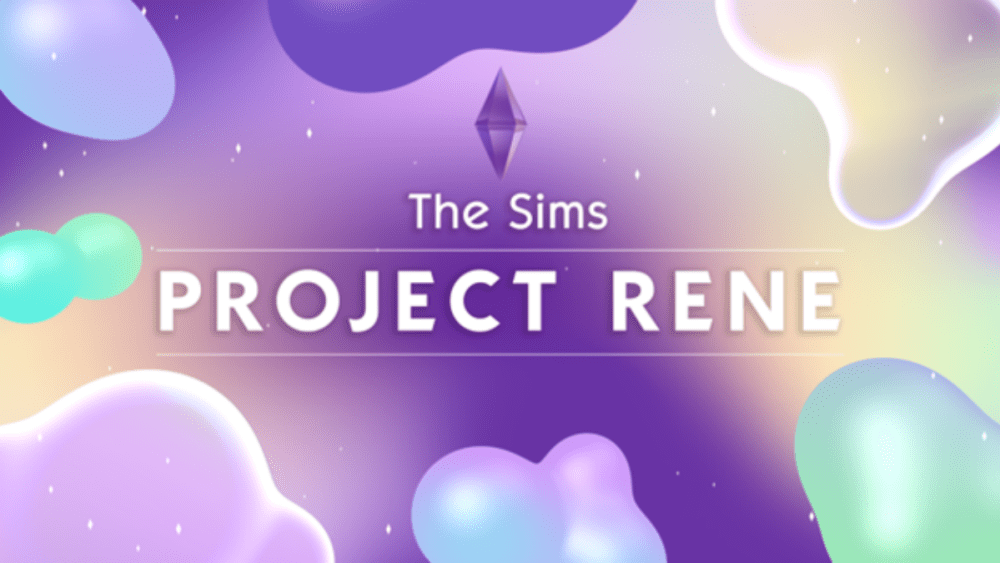 照片中提到了The Sims、PROJECT RENE,包含了模擬人生、模擬人生 4:海島生活、模擬人生、明訊、平面設計