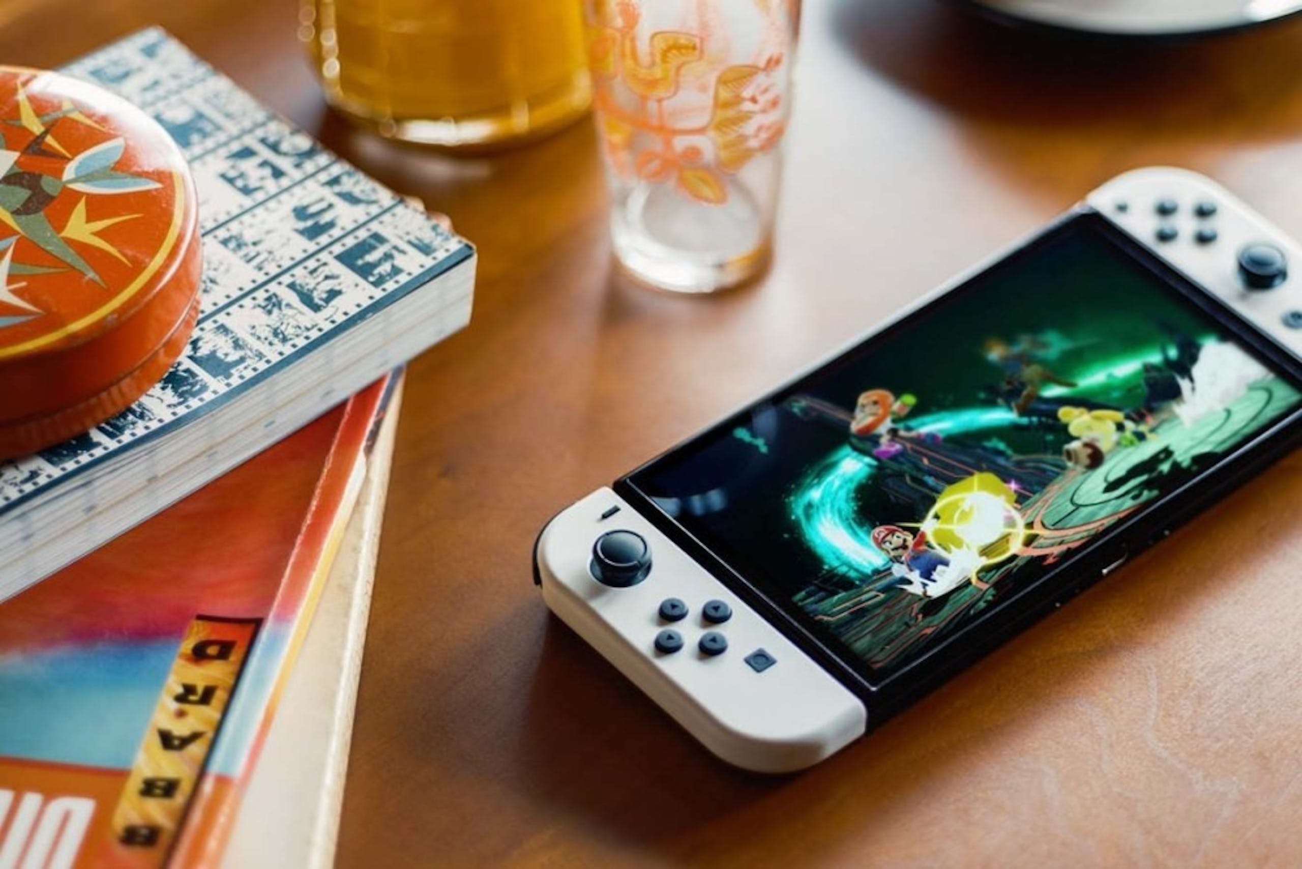 照片中提到了IN、ㅋㅋ，包含了任天堂Switch、戒指適合冒險、任天堂開關 OLED、馬里奧賽車：現場巡迴賽、任天堂