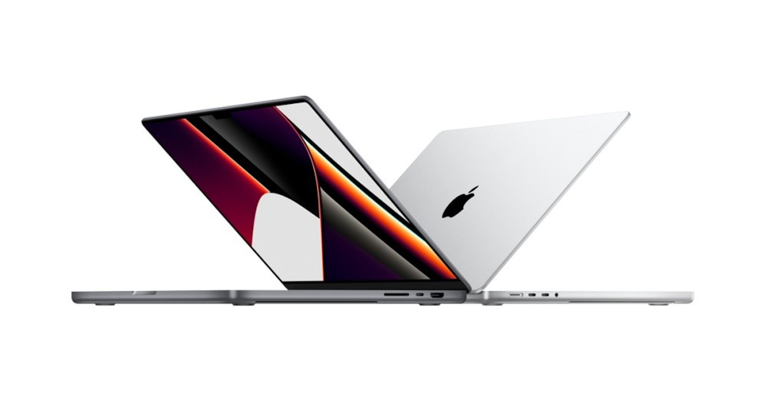 照片中包含了的MacBook Pro、蘋果 MacBook Pro（14 英寸，2021 年）、蘋果、蘋果 M1 Pro 和 M1 Max、電腦