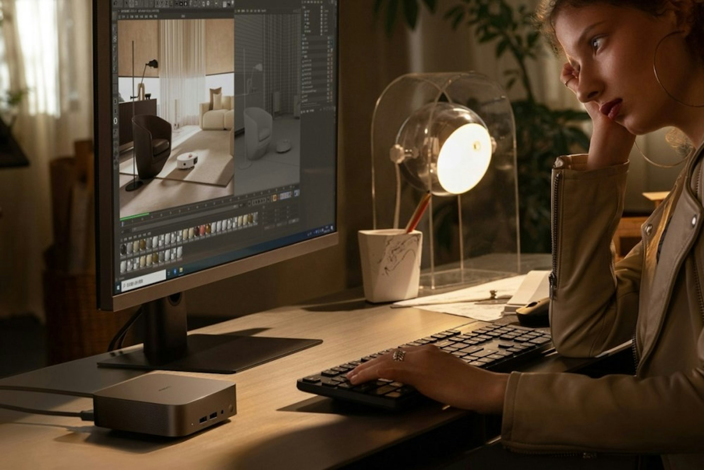 照片中提到了FACE、wan、RINIRA，包含了家具類、個人電腦、下一個計算單元、蘋果Mac mini、台式電腦