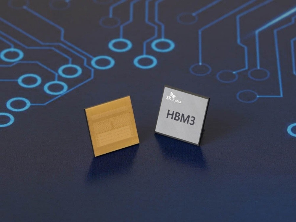 照片中提到了SK hynix、HBM3,跟SK海力士有關,包含了hbm3、動態隨機存取存儲器、高帶寬內存、顯示卡