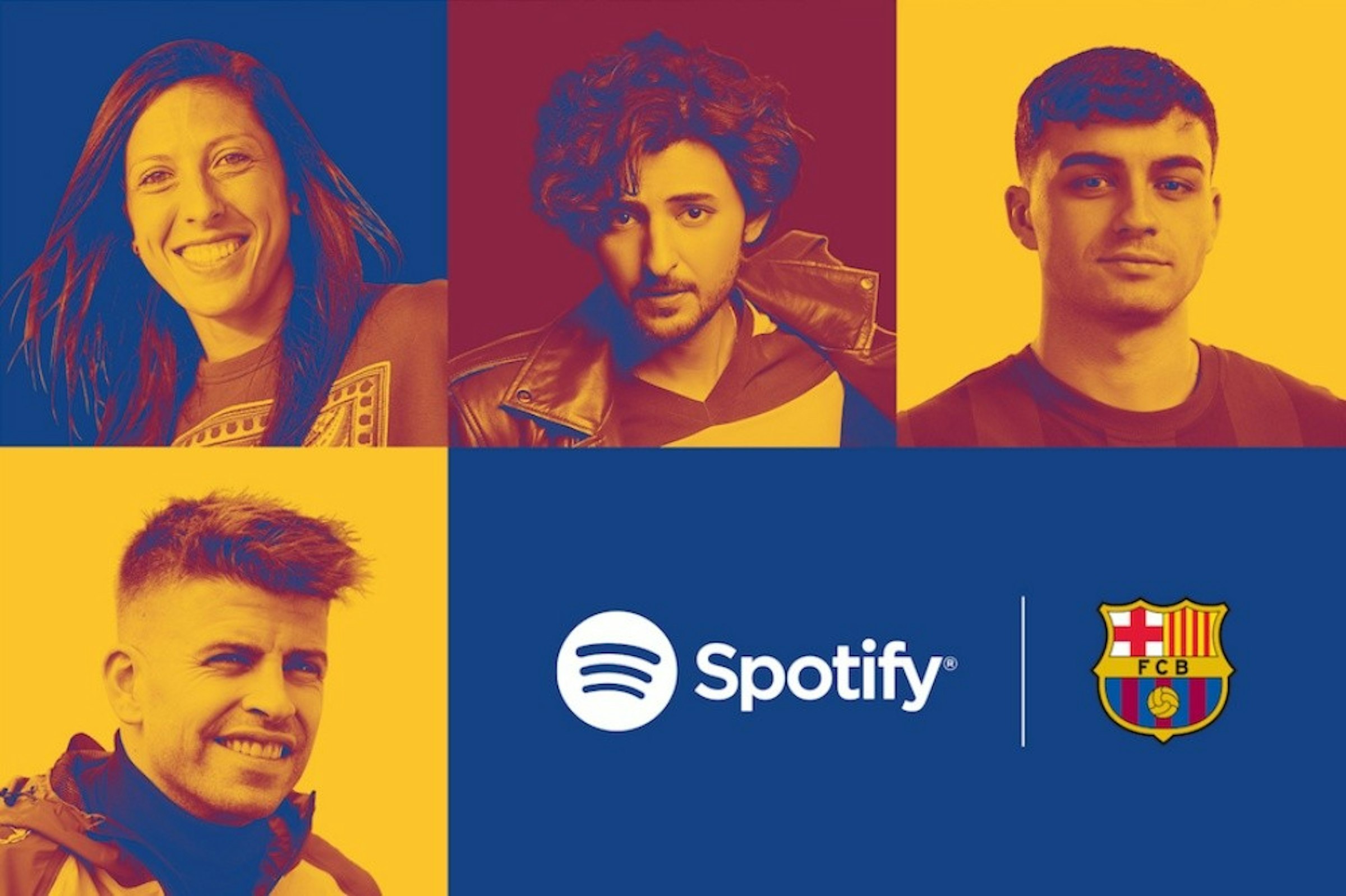 照片中提到了A Spotify、FCB，跟巴塞羅那足球俱樂部有關，包含了巴塞羅那足球俱樂部、安德烈斯·伊涅斯塔、瓜迪奧拉、菲利普·庫蒂尼奧、諾坎普