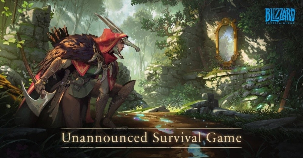 照片中提到了BIZZARD、Unannounced Survival Game,跟暴雪娛樂有關,包含了魔獸世界、魔獸世界、守望先鋒、《星際爭霸2:自由之翼》、風暴英雄