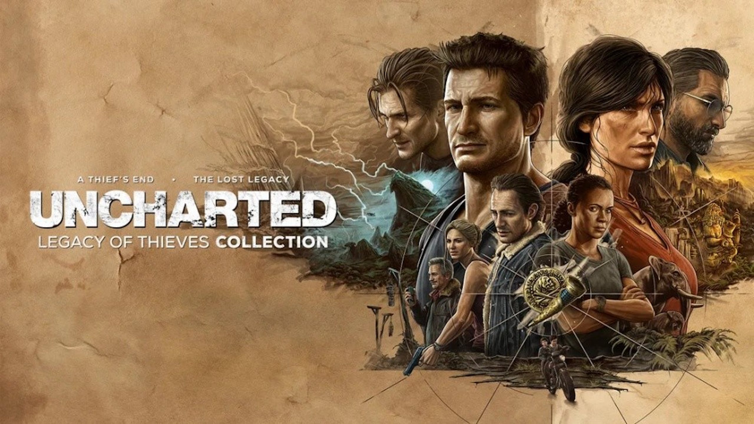 照片中提到了A THIEF'S END、THE LOST LEGACY、UNCHARTED,跟的PlayStation有關,包含了盜賊收集PC發布日期的未知遺產、神秘海域:失落的遺產、神秘海域4:盜賊末路、神秘海域:盜賊遺產系列:評論、神秘海域:盜賊遺產系列