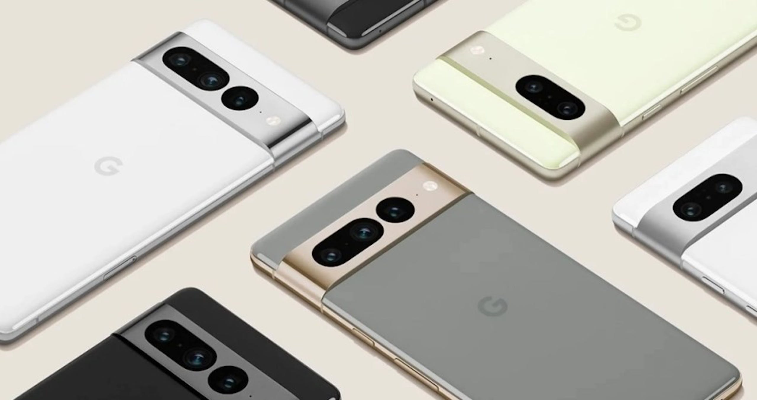 照片中包含了谷歌像素 7、谷歌像素 6 專業版、Google I / O、像素 6a、谷歌