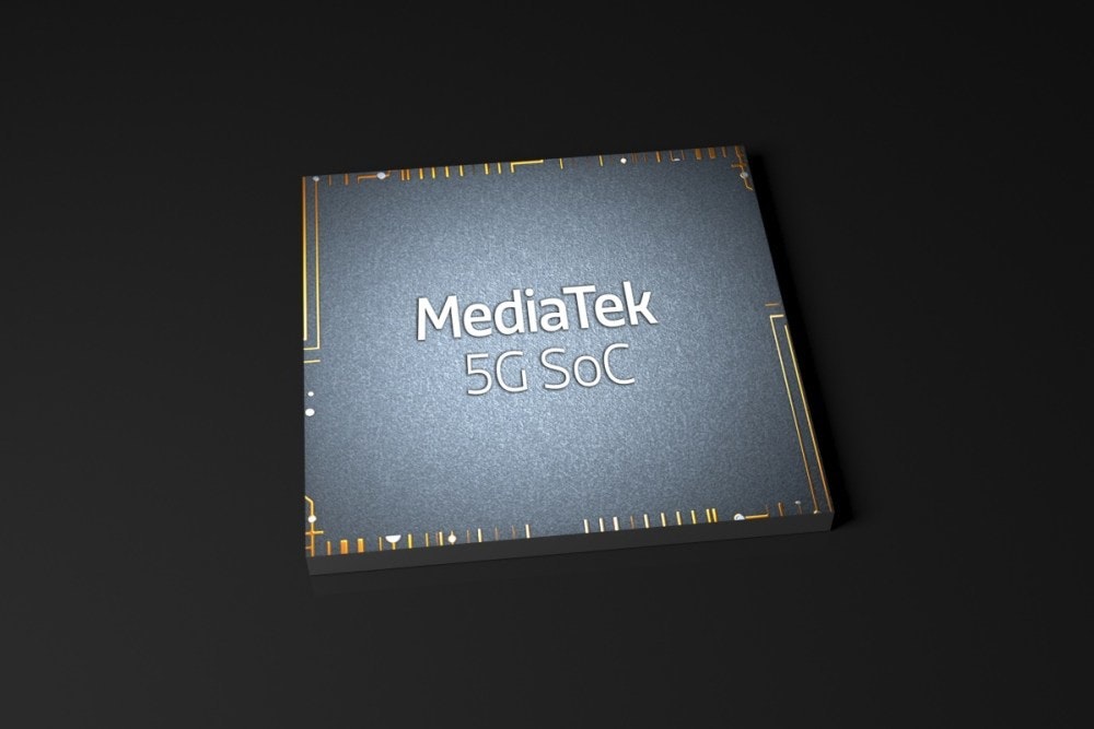 照片中提到了:、MediaTek、5G SOC，跟聯發科有關，包含了電腦牆紙、產品設計、牌、字形、設計