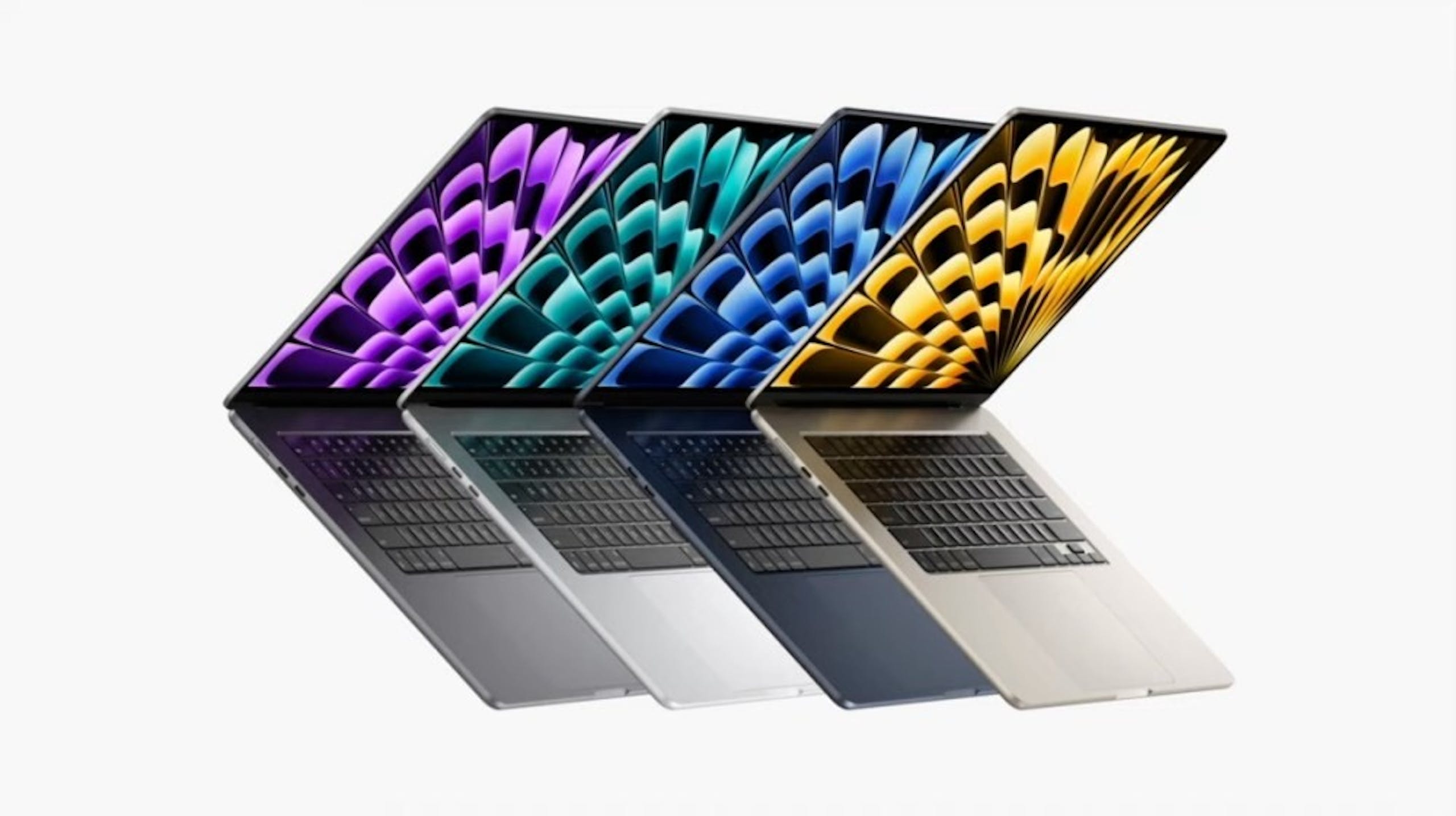 照片中跟蘋果公司。有關，包含了MacBook Air 15 英寸、蘋果MacBook Air、蘋果 MacBook Air 核心 SSD、2023 蘋果全球開發者大會、蘋果