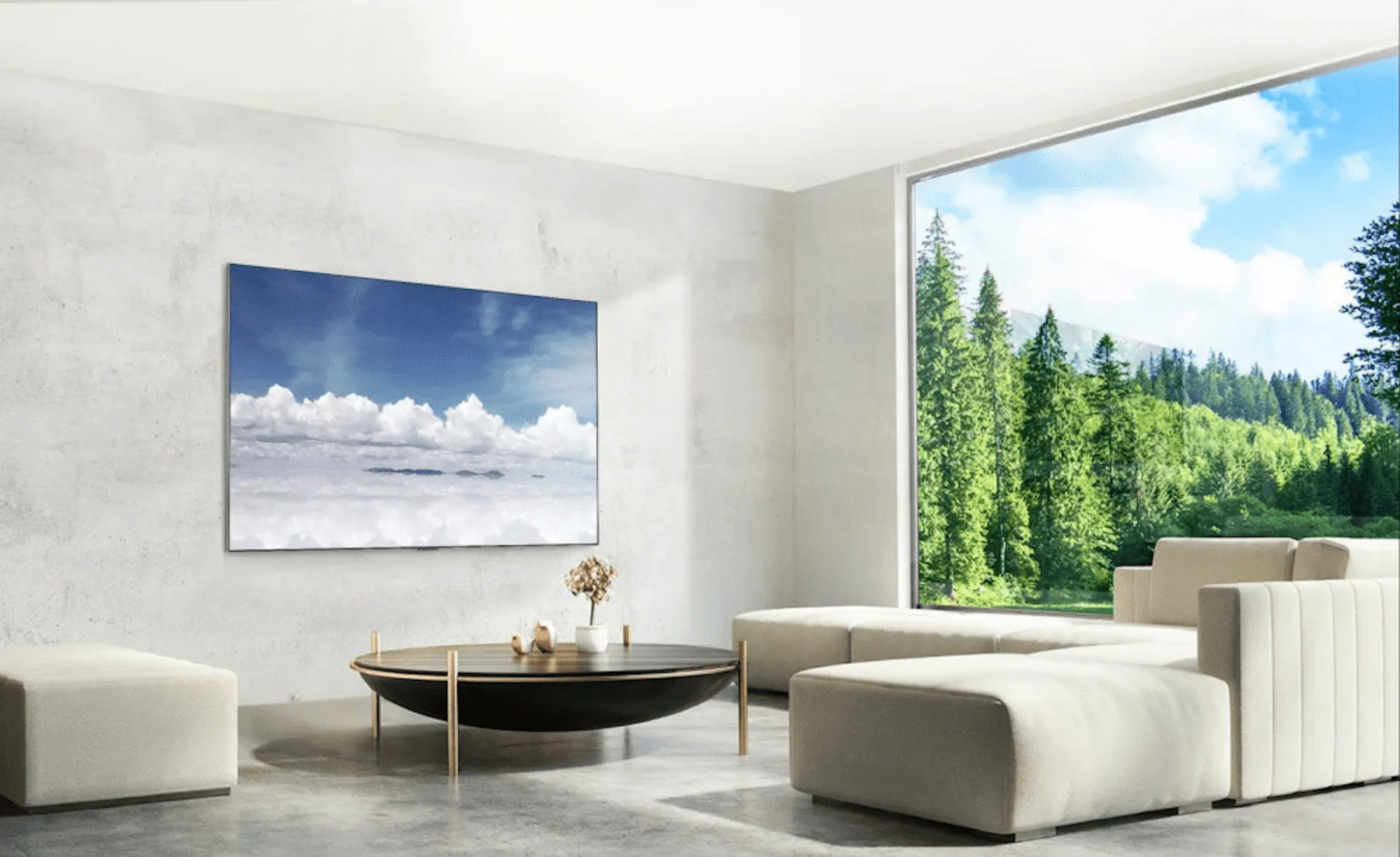 照片中包含了LG oled 畫廊版、LG OLED G26LA、LG G2 77 吋 OLED evo Gallery 版 4K 電視、有機發光二極管、LG公司