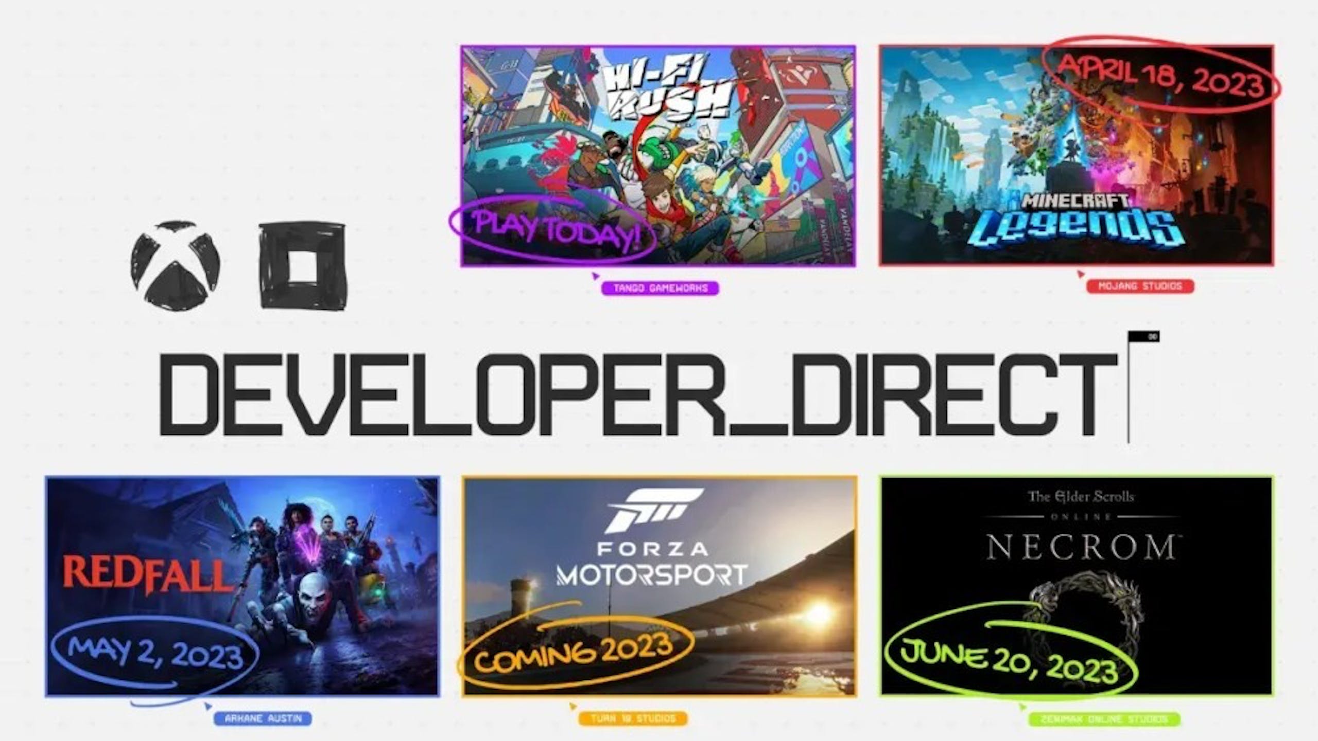 照片中提到了REDFALL、MAY 2, 2023、KUSH,跟Xbox One控制器、紅鰭有關,包含了的Xbox、極限競速、Xbox One、的Xbox、Xbox系列X和系列S