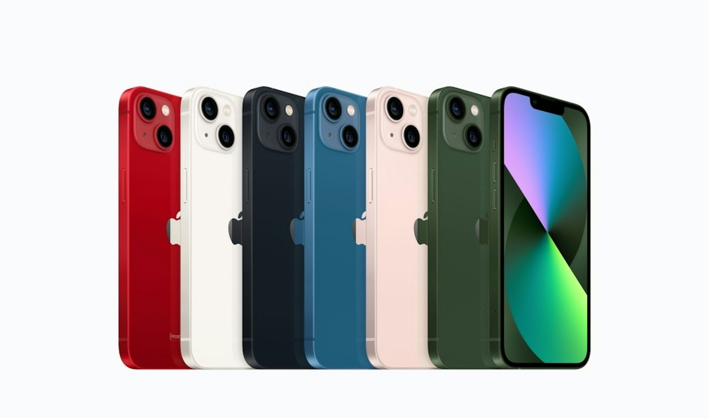 照片中包含了iPhone 13 所有顏色、蘋果 iPhone 13 Pro Max、128 GB、蘋果 iPhone 13 迷你、256 GB