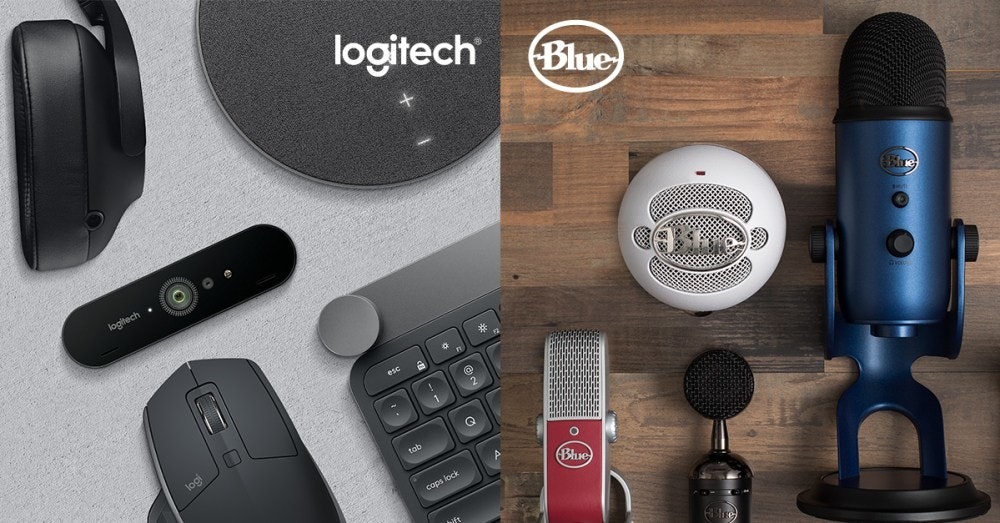照片中提到了logitech.、logi、logitech Blue,跟羅技、藍色麥克風有關,包含了藍色羅技、麥克風、用於在 PC 和 Mac 上進行流式傳輸的羅技 G Blue Yeti 高級 USB 遊戲麥克風、藍色麥克風雪人