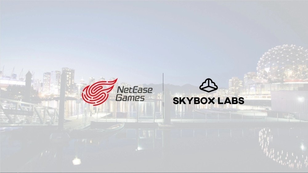 照片中提到了NetEase、Games、SKYBOX LABS，跟網易、天空盒實驗室有關，包含了網易遊戲、光環無限、黎明殺機手機版、衰落之城、超級機甲冠軍