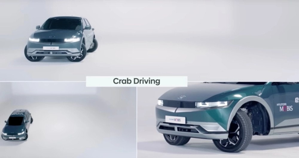 照片中提到了Crab Driving、-res、HYUNDAI,跟現代摩比斯有關,包含了現代愛奧尼克、現代 IONIQ 5 73KW SIGNATURE - 遠程、汽車、電動車、現代汽車公司