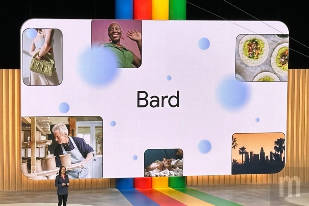 照片中提到了Bard、m，跟電影通行證有關，包含了遊戲、詩人、Google I / O、聊天機器人、谷歌