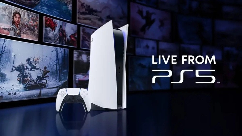照片中提到了LIVE FROM、PS5、TM，包含了的PlayStation 5、PlayStation 4專業版、的PlayStation 5、Xbox One、Xbox系列X和系列S