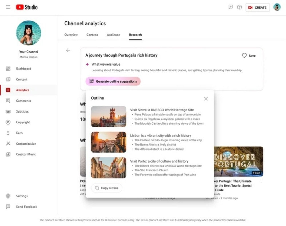 照片中提到了98 Dashboard、D Content、Ⓒ,包含了網頁、人工智能、的YouTube、生成式人工智能、情報