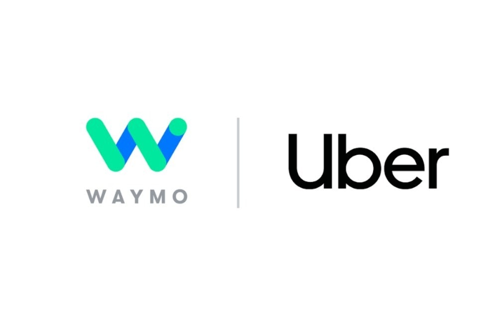 照片中提到了WAYMO、Uber,跟Waymo、優步有關,包含了圖形、自動駕駛汽車、汽車、美國
