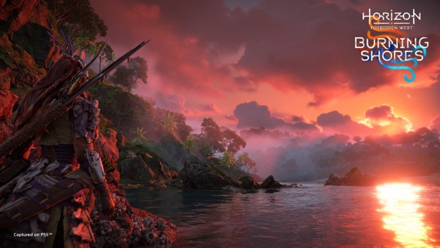 “Horizon: A Realistic Sky View of the Sizzling Coast in the Forbidden West”