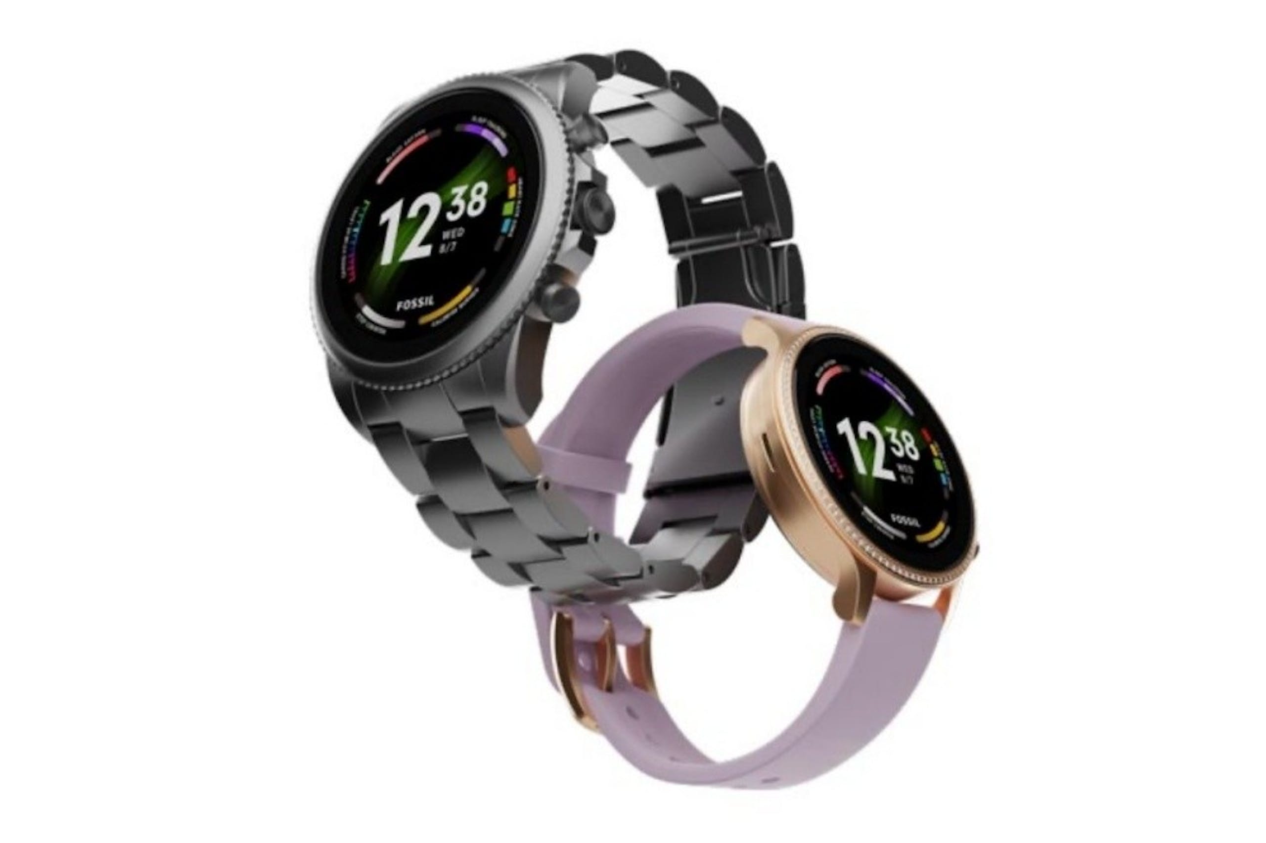照片中提到了12.38、FOSSIL、1238，包含了智慧手錶化石第 6 代顏色、智能手錶、化石、化石第 6 代、44mm