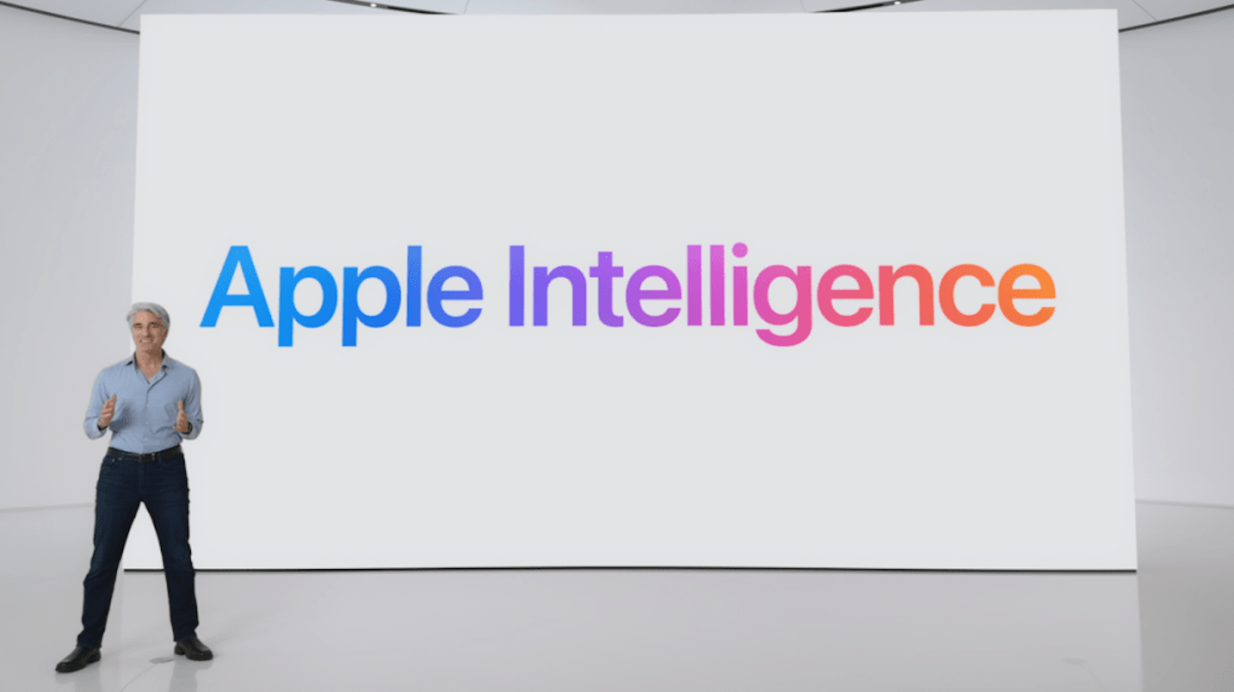 照片中提到了Apple Intelligence，包含了蘋果、蘋果、蘋果情報、全球開發者大會、蘋果