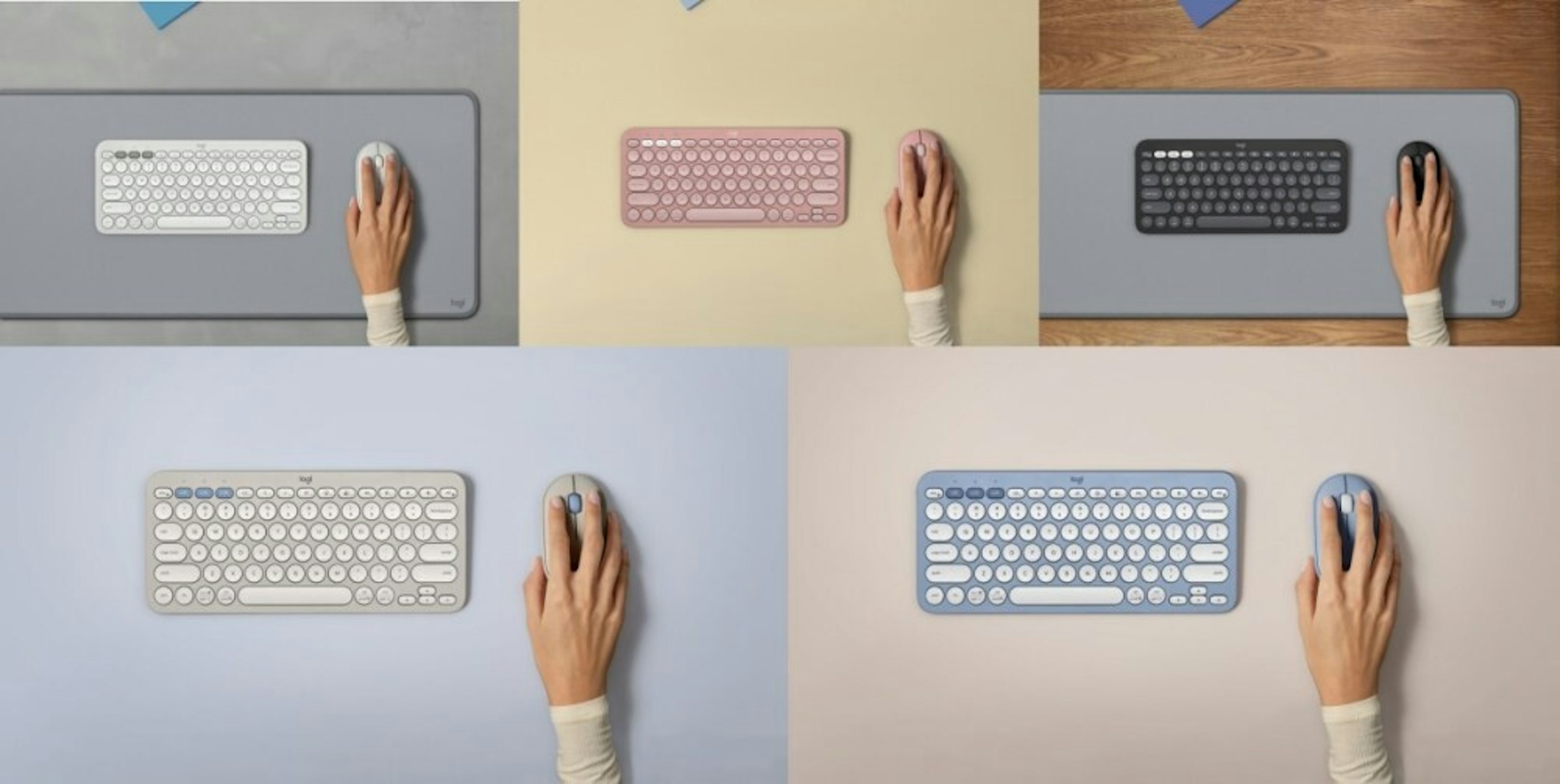 照片中提到了0000，包含了手、電腦鼠標、Logitech Pebble 2 組合無線鍵盤與滑鼠、計算機鍵盤、羅技