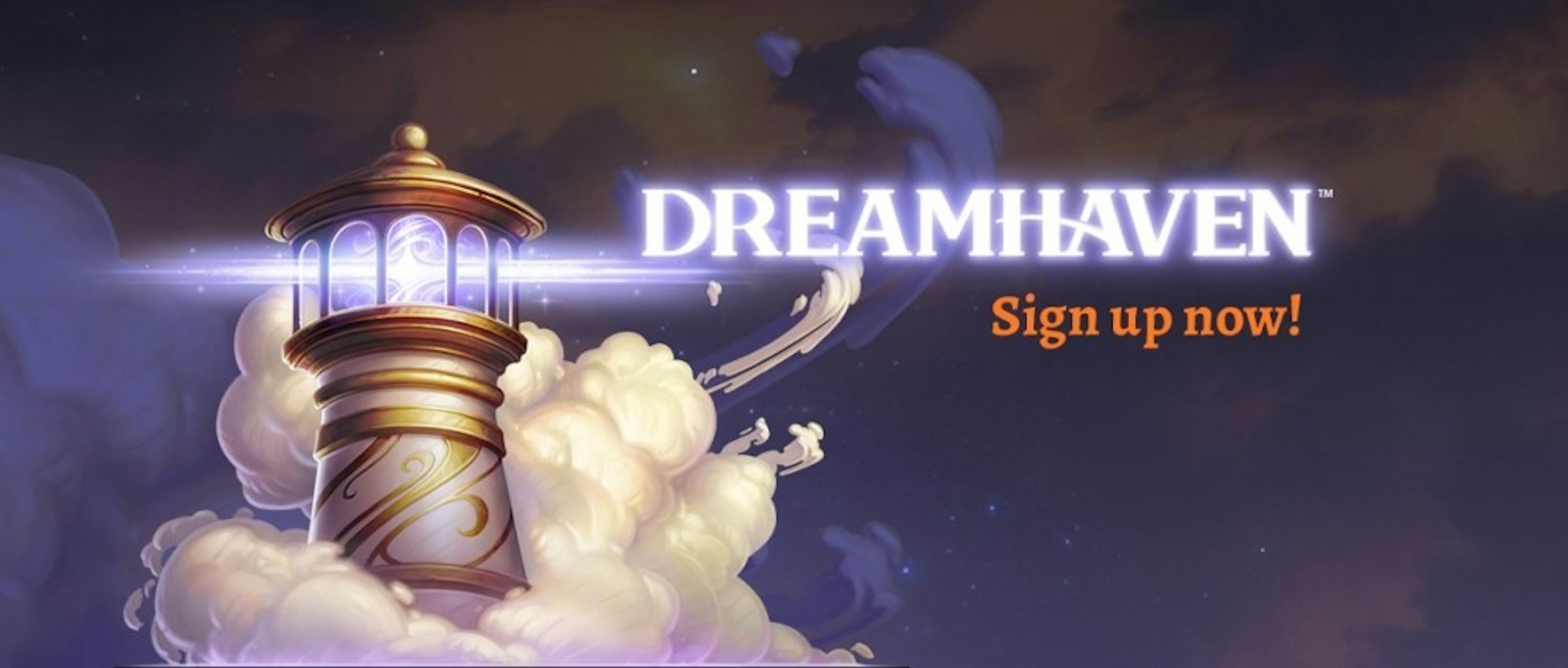 照片中提到了DREAMHAVEN、Sign up now!，包含了드림 헤븐、夢想港公司、暴雪娛樂、實時策略、冰霜巨人工作室